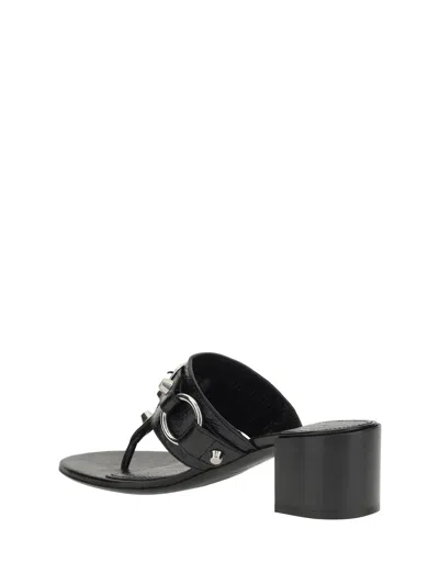 Balenciaga Thong Sandals Block Heel In Black