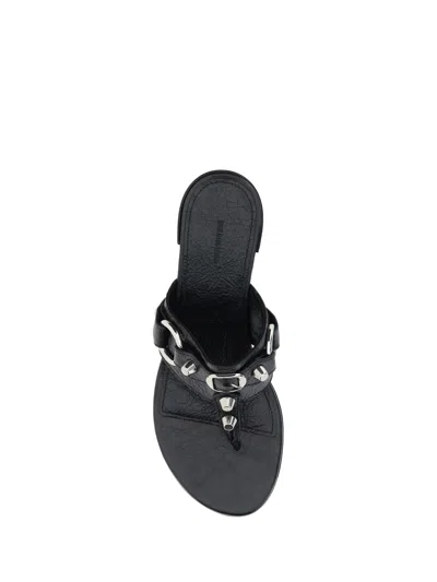 Balenciaga Thong Sandals Block Heel In Black
