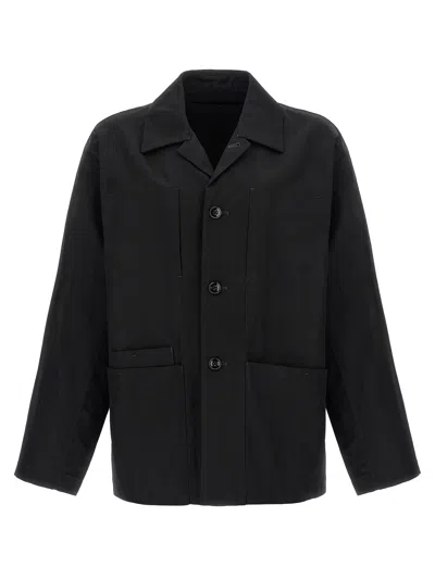 Lemaire 'collared Front Pockets Workwear Jacket' In Black