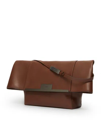 Max Mara Large Clutch In Natural Leather