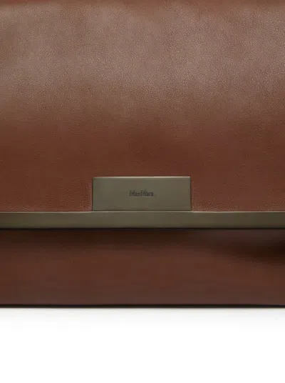 Max Mara Large Clutch In Natural Leather