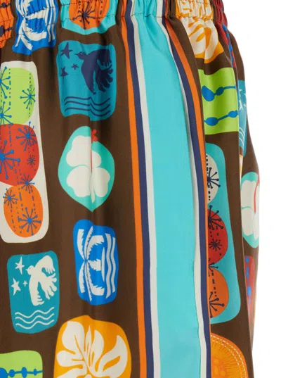 Dsquared2 Summer Lovers Silk Bermuda Shorts In Multi