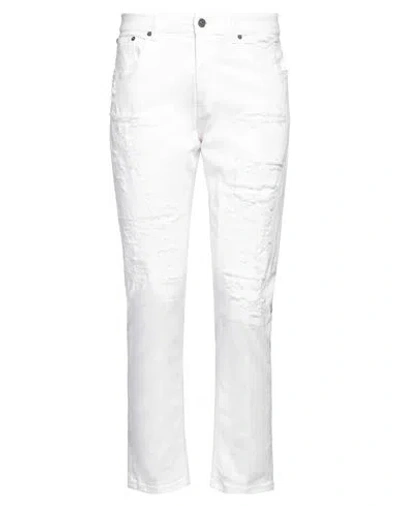 Dondup Man Jeans White Size 31 Cotton, Elastomultiester, Elastane