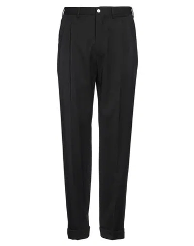 Santaniello Man Pants Black Size 38 Polyester, Wool, Elastane