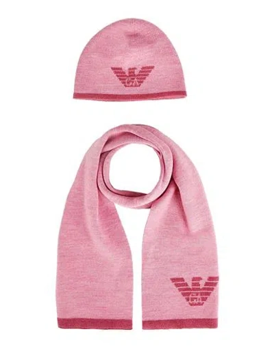 Emporio Armani Toddler Girl Accessories Set Pink Size 4 Wool, Cotton, Viscose
