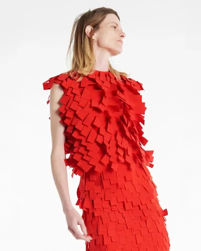 A.w.a.k.e. A. W.a. K.e. Mode Open Back Top With Rectangle Detail Red