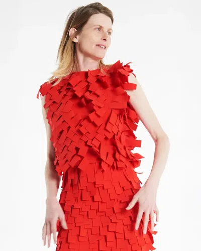 A.w.a.k.e. A. W.a. K.e. Mode Open Back Top With Rectangle Detail Red