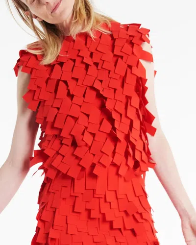 A.w.a.k.e. A. W.a. K.e. Mode Open Back Top With Rectangle Detail Red