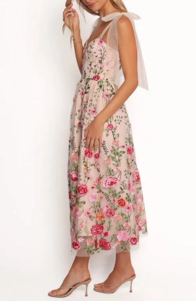 Petal And Pup Petal & Pup Mirabel Embroidered Tie Strap Maxi Dress In Multi