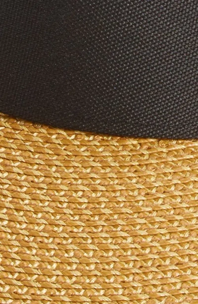 Eric Javits Squishee Straw Champ Custom Fit Visor In Black