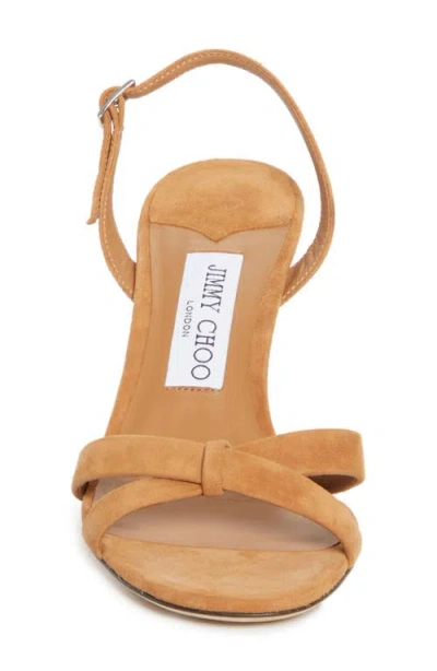 Jimmy Choo Elsy 70 Suede Slingback Open Toe Sandals In Brown