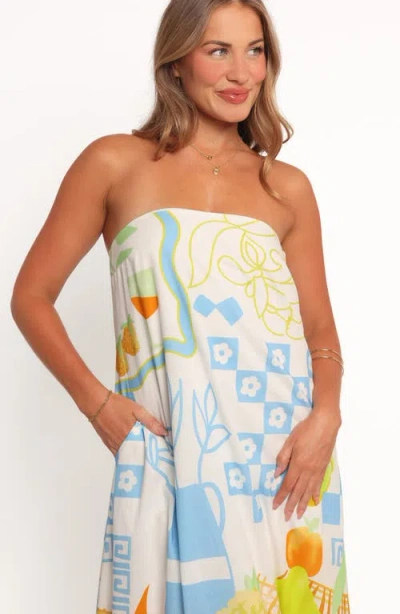 Petal And Pup Petal & Pup Kaelani Printed Strapless Cotton Maxi Dress In Multi