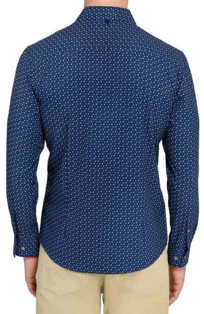 Wrk W.r.k Basic Slim Fit Navy Micropaisley Performance Button-up Shirt