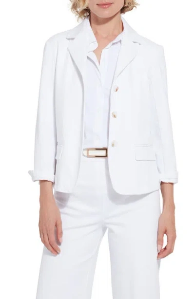Lyssé Della Denim Cropped Blazer In White