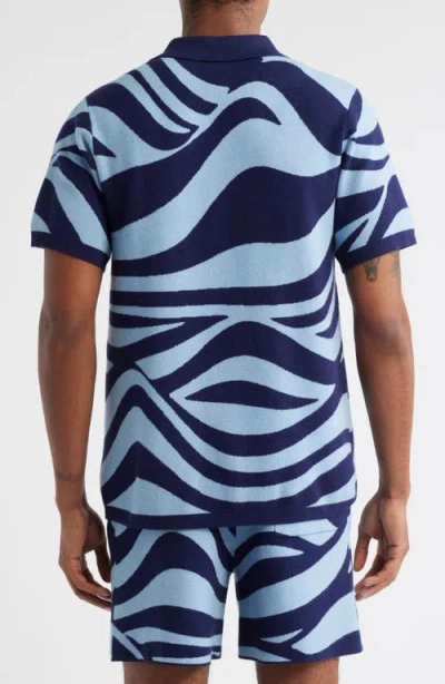 Mavrans Wave Knit Short Sleeve Button-up Shirt