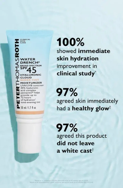 Peter Thomas Roth Water Drench Broad Spectrum Spf 45 Hyaluronic Sheer Tint Moisturizer .67 Fl Oz/20 ml