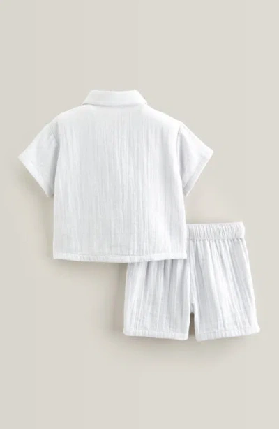 Nordstrom Stripe Short Sleeve Cotton Button-up Shirt & Shorts Set