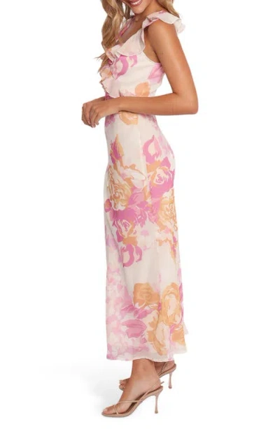 Petal And Pup Petal & Pup Kaori Ruffle Midi Cocktail Dress In Multi