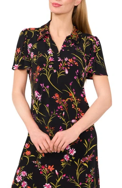 Cece Print Polo Minidress In Multi