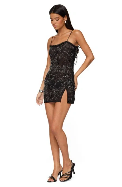 Edikted Romey Beaded Chiffon Mini Dress
