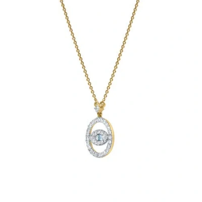 Luvmyjewelry Ziva Round Diamond Evil Eye & Blue Topaz Necklace