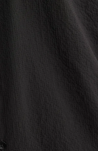 Wrk W.r.k Crinkle Camp Shirt In Black