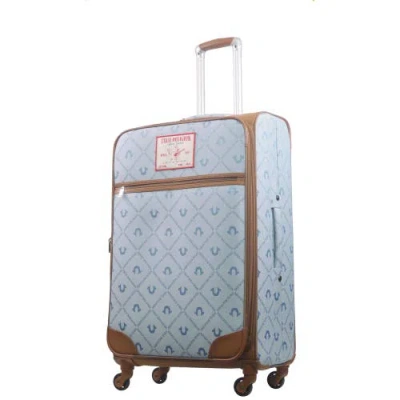 True Religion Soft Sided 31" Expandable, Spinner Luggage Wiith Ionic Logo Monogram And Buddha Patch