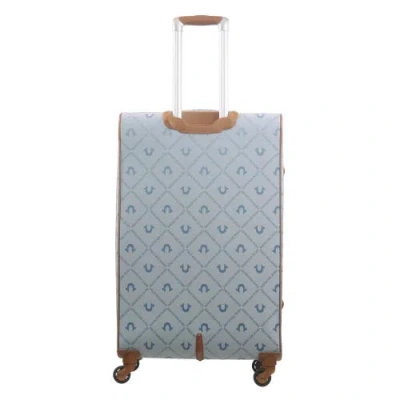 True Religion Soft Sided 31" Expandable, Spinner Luggage Wiith Ionic Logo Monogram And Buddha Patch