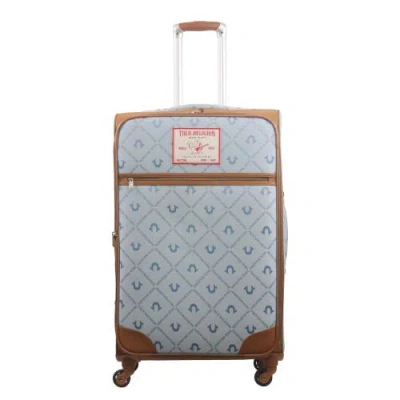 True Religion Soft Sided 31" Expandable, Spinner Luggage Wiith Ionic Logo Monogram And Buddha Patch