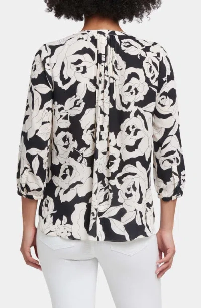 Nydj Women's Pintuck Split Round Neck Top In Multi