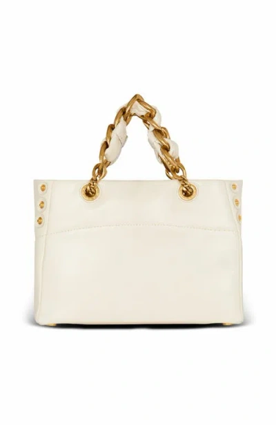 Balmain Small 1945 Soft Bag In Embossed Crackled Calfskin With A Pb Labyrinth Monogram