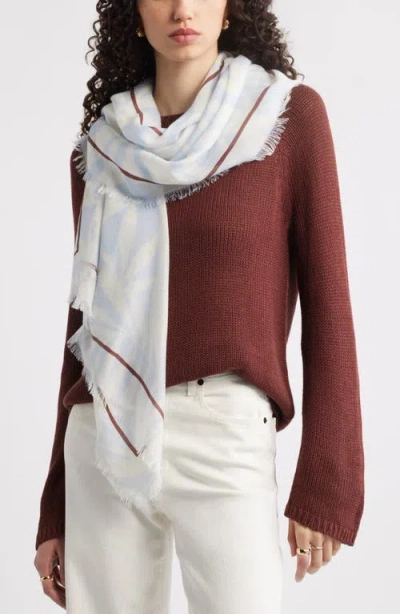 Nordstrom Floral Print Scarf With Eyelash Fringe