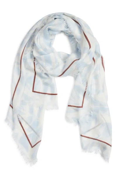 Nordstrom Floral Print Scarf With Eyelash Fringe