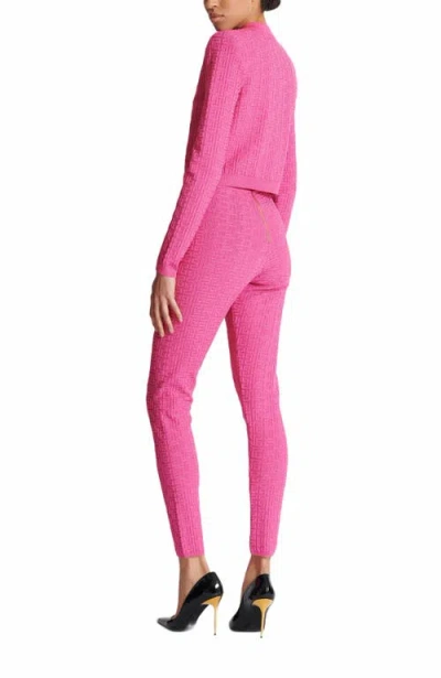 Balmain Cropped Monogrammed Knit Cardigan