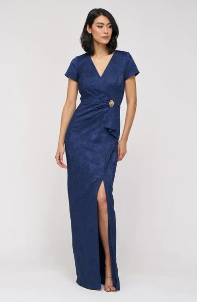 Js Collections Aidy Faux Wrap Column Gown