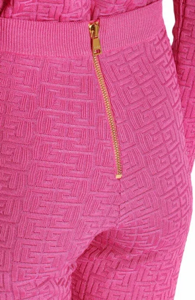 Balmain Knit Leggings With Monogram