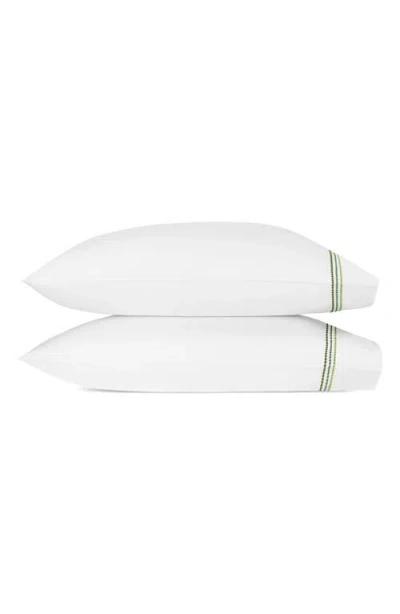 Matouk Set Of 2 Amara Triple Pearl Embroidered Cotton Pillowcase
