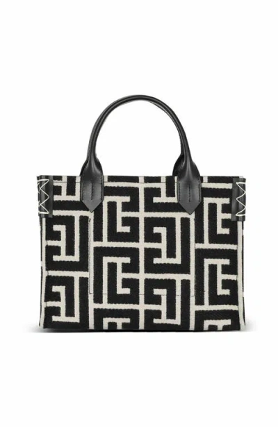 Balmain Women's B-army 42 Monogram Jacquard And Leather Tote Bag