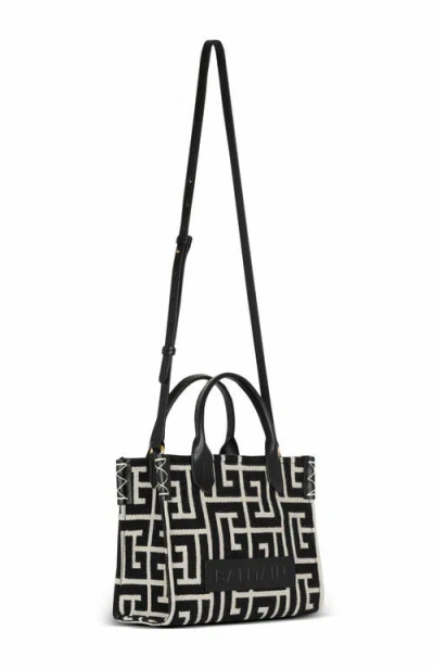 Balmain Women's B-army 42 Monogram Jacquard And Leather Tote Bag