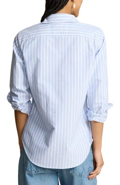 Polo Ralph Lauren Heidi Striped Cotton Poplin Shirt In Blue