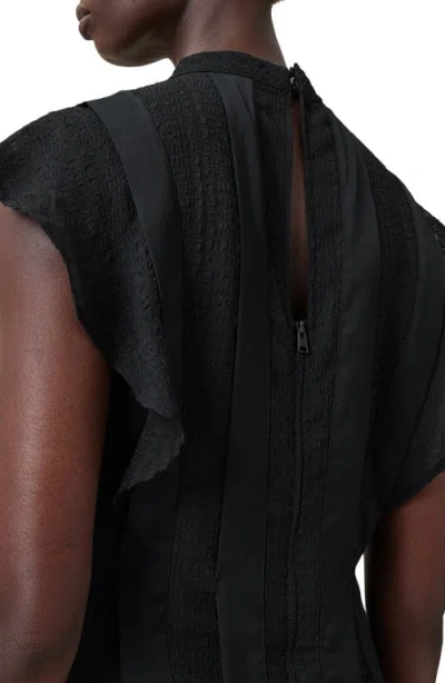 Allsaints Womens Fleur Asymmetric Woven Mini Dress Black