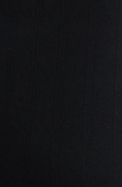 Open Edit Pointelle Knit Chemise In Black