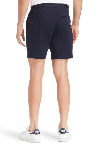 Wrk W.r.k Liam Flat Front Knit Shorts In Blue