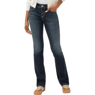 Silver Jeans Co. Women's Elyse Mid Rise Comfort Fit Slim Bootcut Jeans In Blue