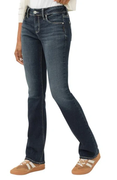 Silver Jeans Co. Women's Elyse Mid Rise Comfort Fit Slim Bootcut Jeans In Blue