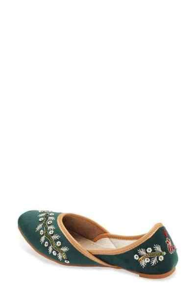 Fuchsia Rania Embroidered Jutti Flat