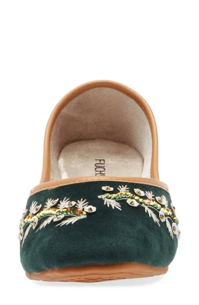 Fuchsia Rania Embroidered Jutti Flat