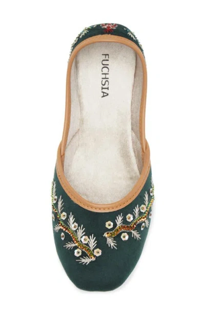 Fuchsia Rania Embroidered Jutti Flat