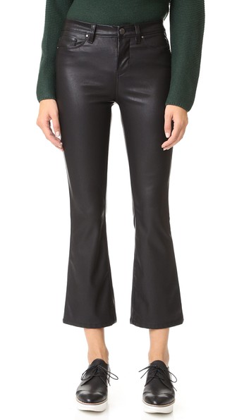 kick flare leather pants