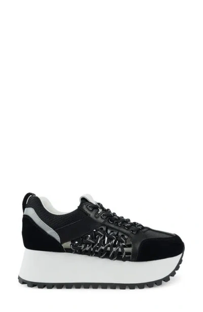 Zigi Dynamo Platform Wedge Sneaker In Black